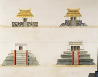 Historische Rekonstruktion von Gebäuden in Tenochtitlan