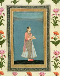 Dame mit einer Weinflasche und einem Becher, aus dem Large Clive Album