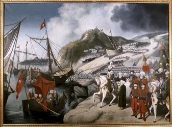 Osmanisches Reich: Start der Schiffe von Sultan Mehmet dem Eroberer zum Goldenen Horn