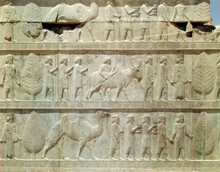 Detail des Relief-Frieses auf der Osttreppe zur Apadana (Audienzhalle), Achaimenidenzeit, ca. 515 v. Chr.