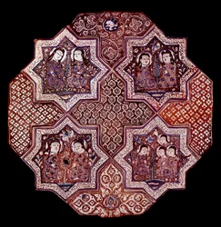 Persische Kunst: Fragment eines Wandfliesenpaneels aus Damghan. Washington. Kunstmuseum