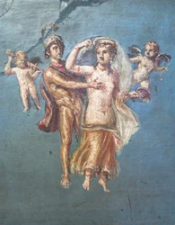 Mars und Venus auf blauem Hintergrund, Herculaneum