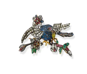 Seltene Mehrfach-Edelstein-Adlerbrosche, ca. 1750