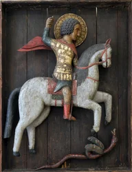 Russische Ikone: Heiliger Georg und der Drache