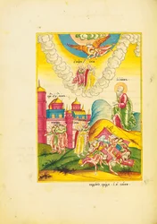 St. Johannes sieht die Auferstehung der zwei Zeugen, während die Menschen aus den Stadtmauern fliehen, ca. 1820