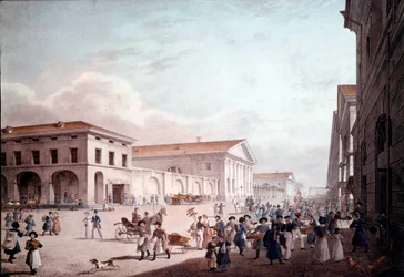 Ansicht von Sankt Petersburg, Sodovaia Straße im Jahr 1820