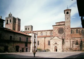 Blick auf die Kathedrale vom Plaza Mayor, erbaut 1150-14. Jahrhundert