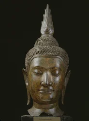 Kopf des Buddha in Meditation (Bronze)