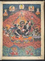 Eine von 12 Zeichnungen, die tibetische Gottheiten darstellen, von einem tibetischen Künstler, wahrscheinlich in Lhasa, ca. 1800