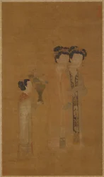 Hofdamen und Begleiterin, Ming-Dynastie, 16. Jahrhundert