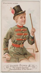 Posthorn, aus der Serie Musikinstrumente N82 für Duke-Zigaretten, 1888