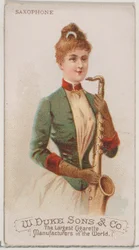 Saxophon, aus der Serie Musikinstrumente N82 für Duke-Zigaretten, 1888
