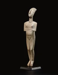 Kykladische liegende Frauenfigur, Namensstück des Schuster-Meisters, Frühe Kykladische II, ca. 2400 v. Chr.