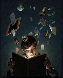 Die von einem Buch gefesselte Fantasie eines Kindes, 2012