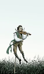Barocke Violine Vogelscheuche