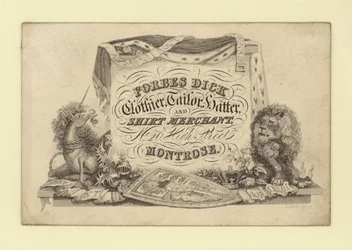 Werbung für Forbes Dick, Schneider; Hutmacher und Hemdenhändler, Montrose, Forfarshire, Schottland