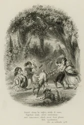 Szene aus Ode on Solitude von Alexander Pope (Stich)