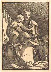 Madonna mit Kind unter einem Baldachin