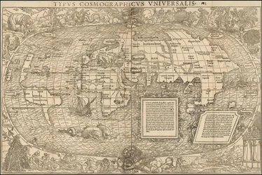 Weltkarte von 1537 von Sebastian Münster