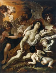 Heilige Maria Magdalena von Engeln umgeben