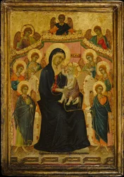 Madonna und Kind mit neun Engeln, ca. 1315