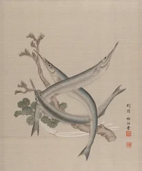 Drei Fische und ein Zweig, ca. 1890-92