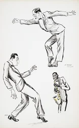 Zwei Herren in schwarzer Krawatte führen La Danse Havas zu einem Saxophon auf, aus White Bottoms, veröffentlicht 1927