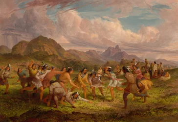 Ballspiel unter den Sioux-Indianern