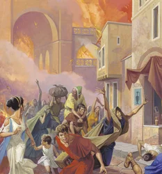 Flucht vor dem Großen Brand von Rom im Jahr 64 n. Chr.