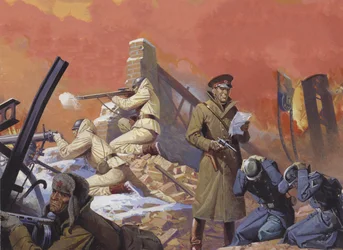 General Georgi Schukow während des letzten Angriffs auf Berlin