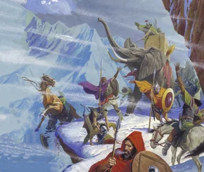 Hannibal (247-ca.183 v. Chr.) überquert die Alpen