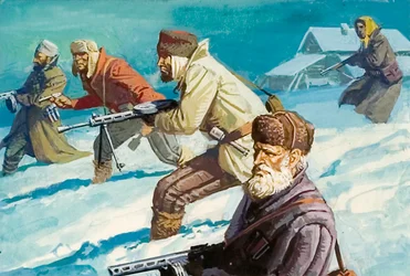 Russen verteidigen ihr Land während Hitlers Invasion