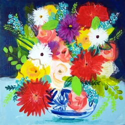 Lebendiges Blumenstillleben