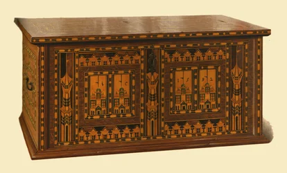 Eingelegter Eichenschrank Nonsuch, 1904