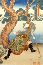 Drei Helden des Wasserufers fangen die Banditenkönigin Ichijosei, 1835