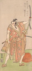 Bando Matataro als Umewomaru im Drama Sugewara denju tenarai Kagami, 2. Monat, 1772