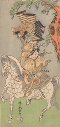 Ichikawa Danjuro V als Krieger auf einem Apfelschimmel