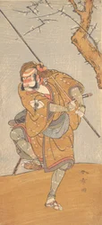 Onoe Matsusuke in der Rolle von Asahina in Edo no Haru Meisho Soga