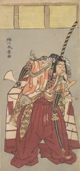 Der Schauspieler Ichikawa Danjuro V in voluminösen Zeremonialhosen Nagabakama, 1726-1792