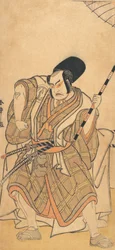 Der Schauspieler Nakamura Sukegoro II als Samurai verkleidet als Shicho oder Diener...