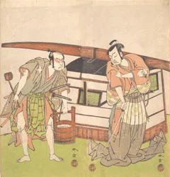 Der Schauspieler Otani Hiroji III und der Schauspieler Onoe Kikugoro I