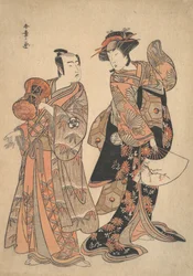 Der dritte Segawa Kikunojo als Ochiyo und Bando Mitsugoro als Hanbei, 5. Monat, 1781