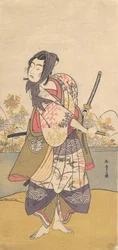 Der dritte Segawa Kikunojo in der Rolle von Soga no Goro Tokimune, 2. Monat, 1785