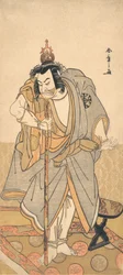 Der Schauspieler Nakamura Nakazo als rokuju-rokubu Pilger zu einem buddhistischen Tempel, ca. 1780
