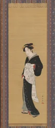 Frau in einem schwarzen Kimono, 1783-89.