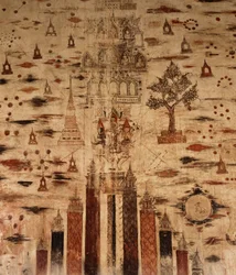 Wandmalerei, die den Berg Meru darstellt, 1734