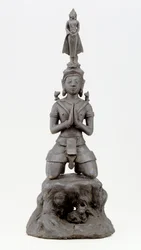 Siva ehrt den Buddha, Lan Na-Kultur (Bronze)