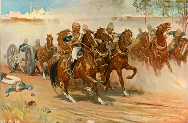 Leutnant Roberts rettet seine Batterie unter den Mauern von Delhi, 1901