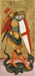 Erzengel Michael und der Drache. 14. Jh