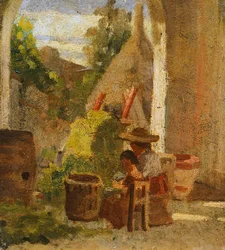 Rustikale Loggia, Landstudie Triptychon